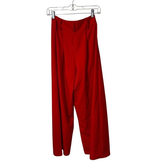 Flying Tomato Red Wide-Leg Pants X-Small Polyester/Spandex Blend - Picture 4 of 5